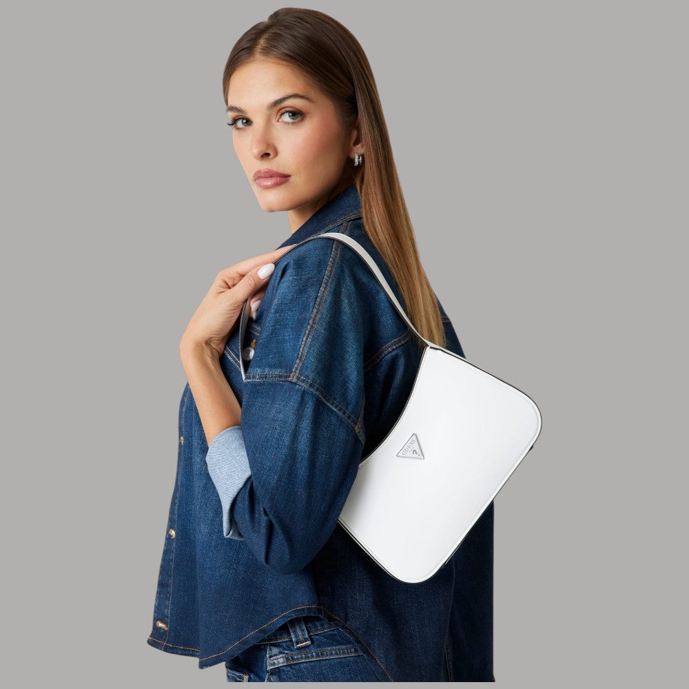 Guess borsa a spalla Arnela, finitura lucida, simil pelle elegante - Prodotti di Classe