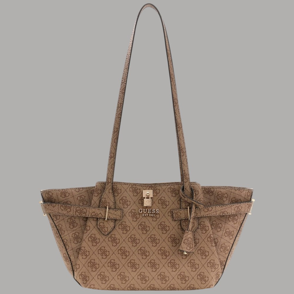 Guess borsa a spalla Yesba in similpelle con logo 4G e zip dorata - Prodotti di Classe