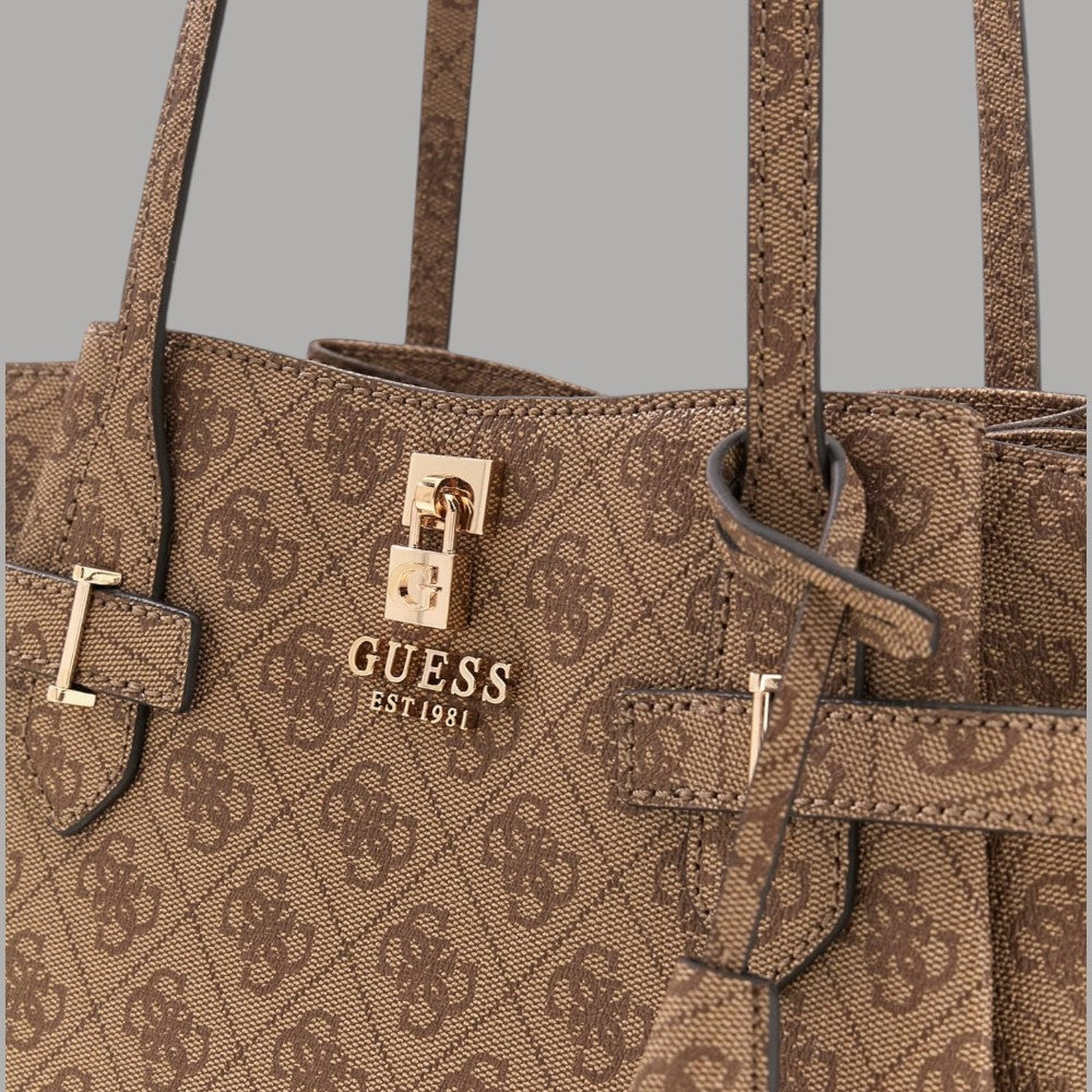 Guess borsa a spalla Yesba in similpelle con logo 4G e zip dorata - Prodotti di Classe