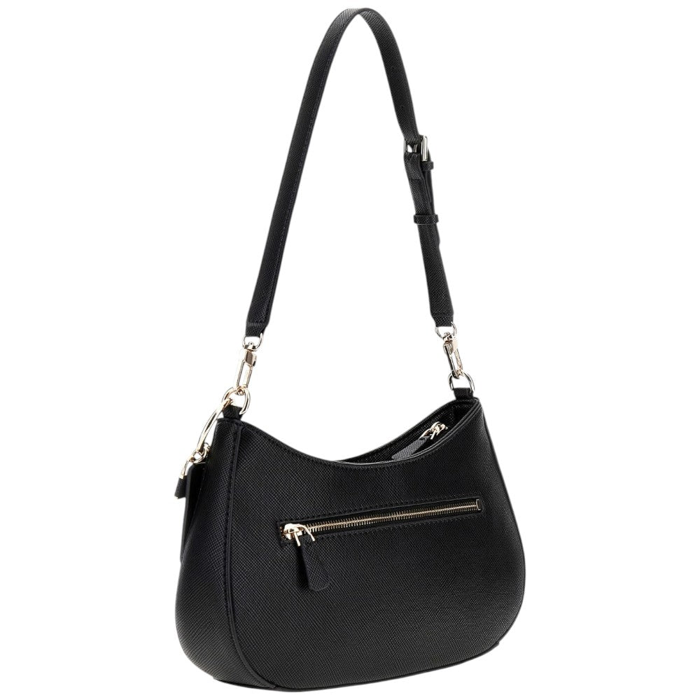 Guess borsa a spalla nera in saffiano NOELLE HWZG9672180BLA Borse Guess