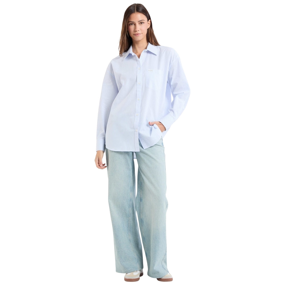 Guess camicia azzurra a righe GJ W5RH94 WGZ11 FB9A Camicie Guess Jeans