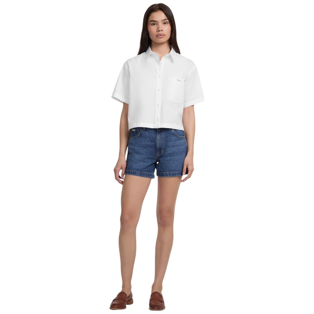 Guess camicia bianca cropped boxy shirt W5GH98 WH7P1 G011 Camicie Guess Jeans