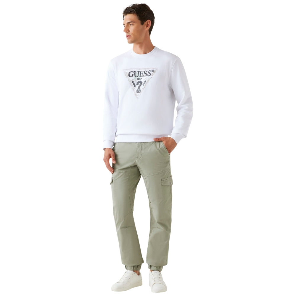 Guess felpa bianca logo triangolo M5YQ05 K68I4 G011 Felpe Guess