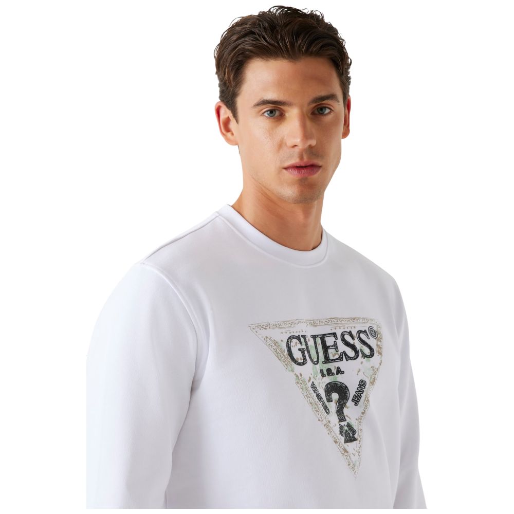 Guess felpa bianca logo triangolo M5YQ05 K68I4 G011 Felpe Guess