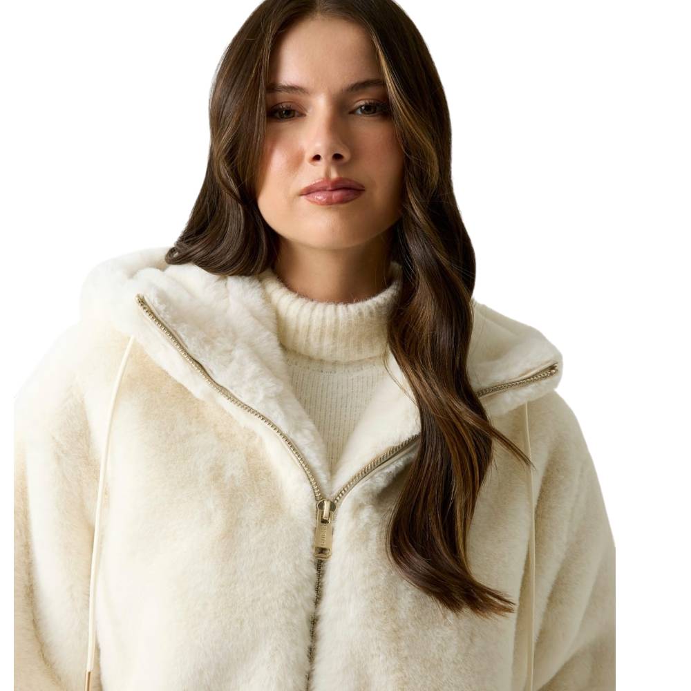 Guess giacca pelliccia bianca LUCREZIA W5BL66 W3890 G012 Giubbini Guess