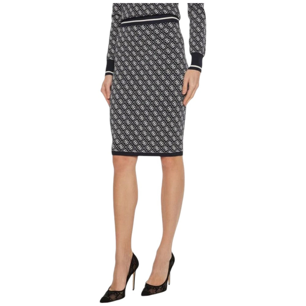 Guess gonna midi blu logo 4G Lise W4BD53 Z37K0 FB7G Gonne Guess