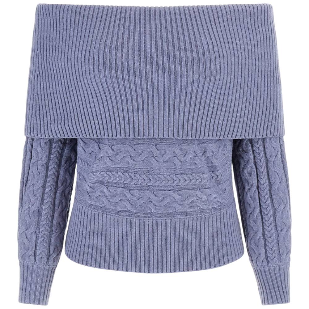 Guess maglione a trecce scollo Bardot W5BR55Z2ZK2G7HZ Maglieria Guess
