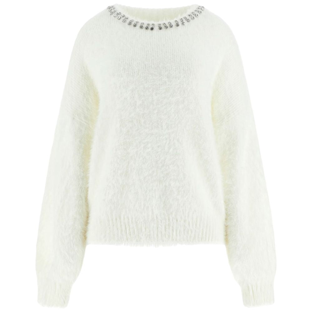 Guess maglione bianco con pietre ARISA W5BR58 Z3BH0 G1O6 Maglieria Guess