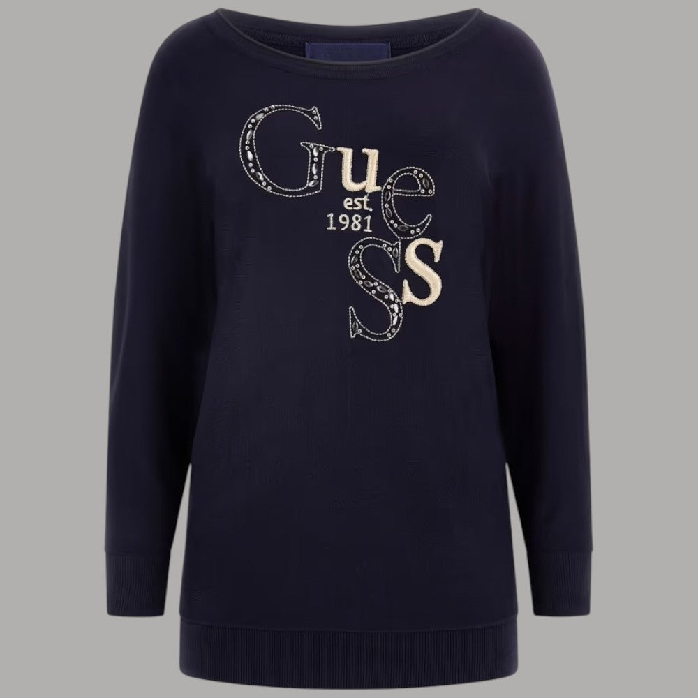 Guess maglione blu con logo W5YR22 Z2NQ2 G7V2 - Prodotti di Classe