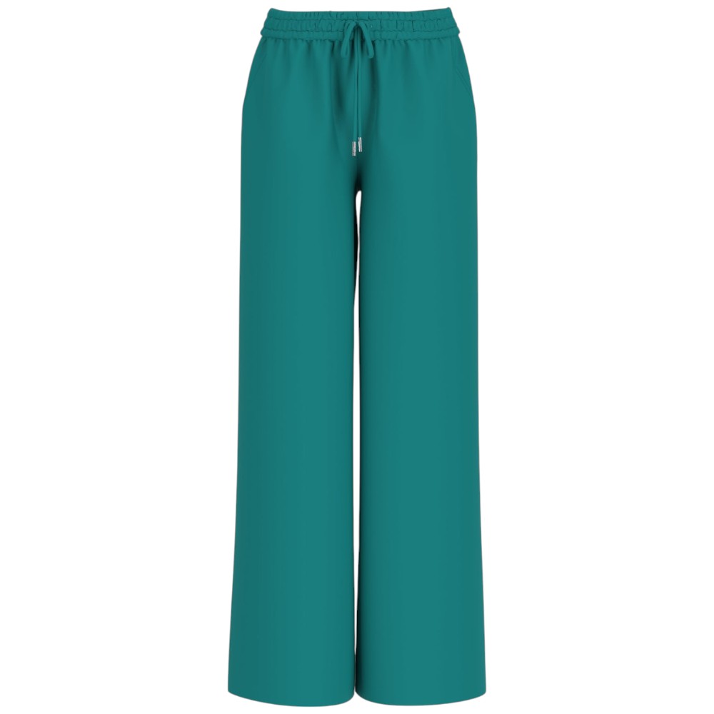Guess pantalone jogger wide leg verde Ines W5GB11 WH9C2 G8E0 Pantaloni Guess