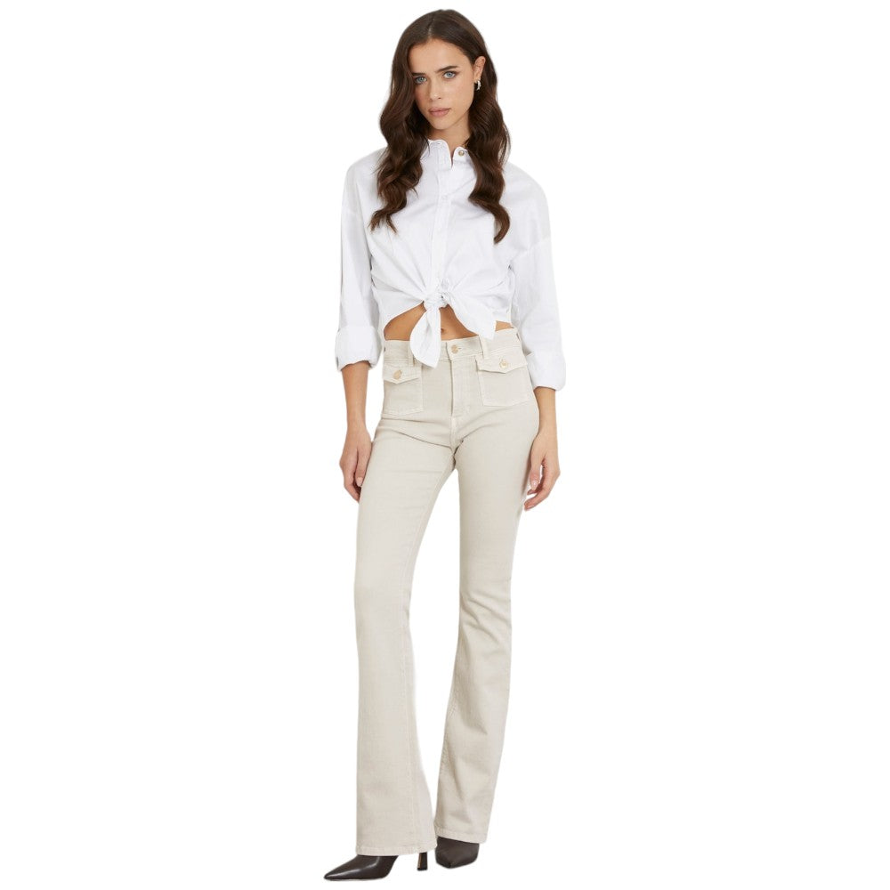Guess pantaloni crema Sexy Flare W4RB38 WFY1A Pantaloni Guess