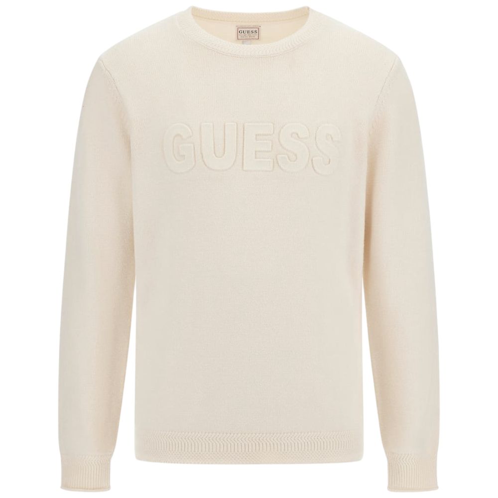 Guess pullover panna logo 3 D a sbalzo M5BR35 Z2ZK2 G1CV Maglieria Guess