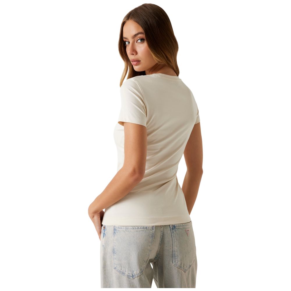 Guess t-shirt bianca TRIANGLE FLOWERS W5YI08J1314G011 T-shirt Guess