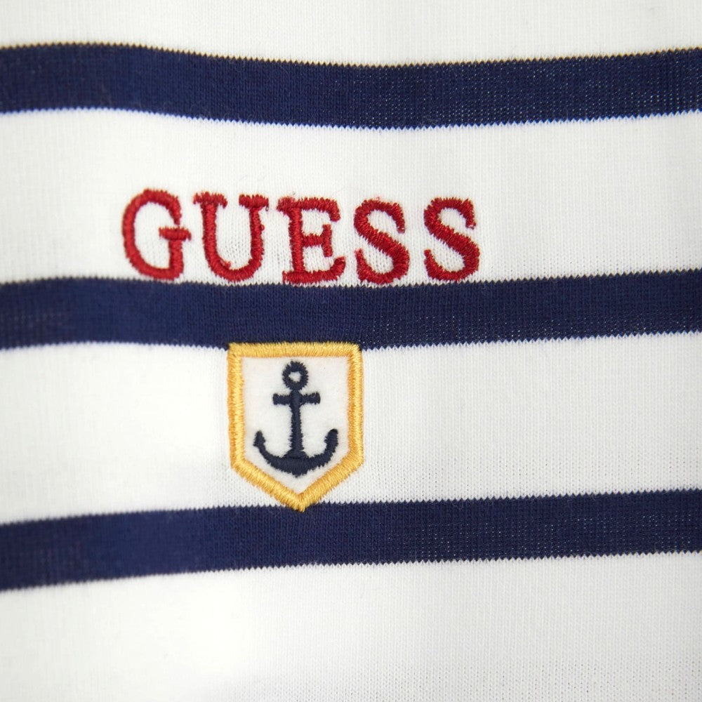 Guess t-shirt bianca blu a righe M4GI33 KC6X1 T-shirt Guess