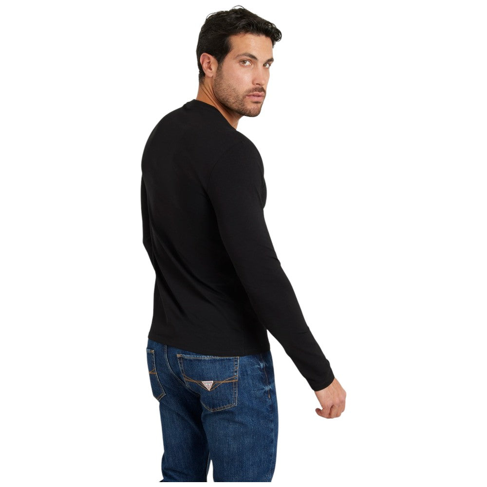 Guess t-shirt nera manica lunga M2YI28-J1314 T-shirt Guess