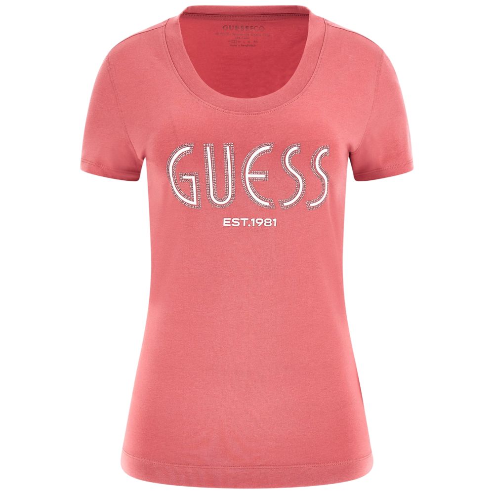 Guess t-shirt rosa logo con strass W5YI05J1314A60R T-shirt Guess