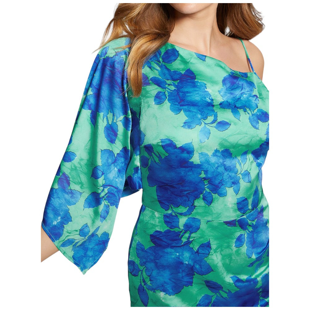 Guess vestito corto verde blu a fiori W4GK79 WF1T2 Vestiti Guess