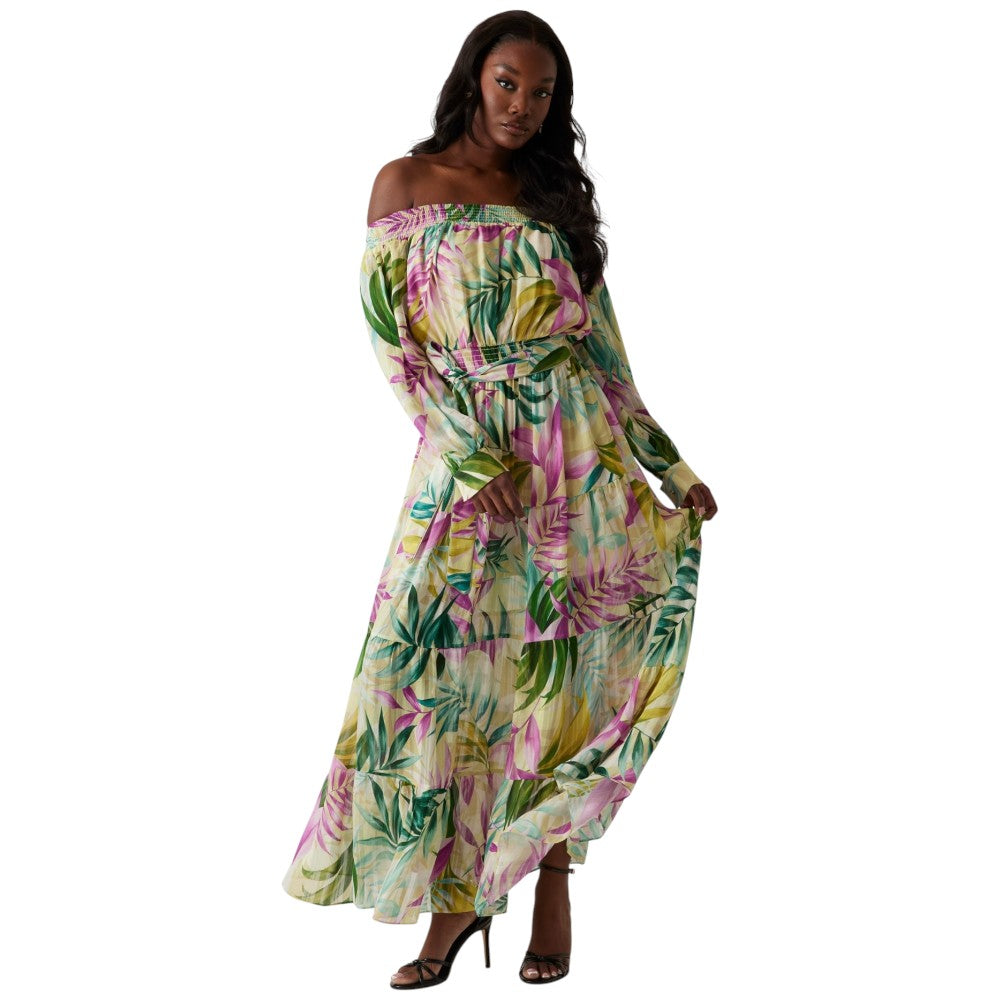 Guess vestito lungo tropical Losee W5GK16 WH9Z2 P8FY Vestiti Guess