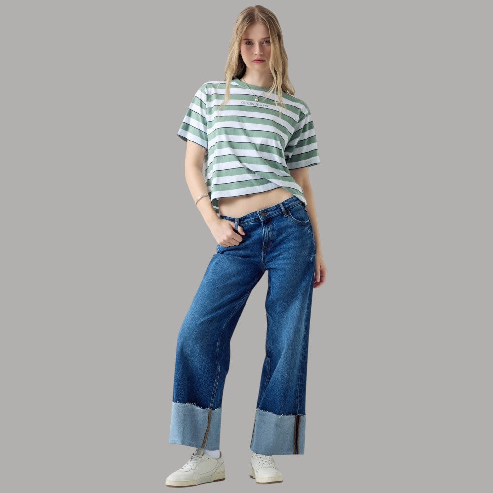 Guess GJ jeans con risvolto W6RA2BD5M5L WIDE LEG CUFFED - Prodotti di Classe