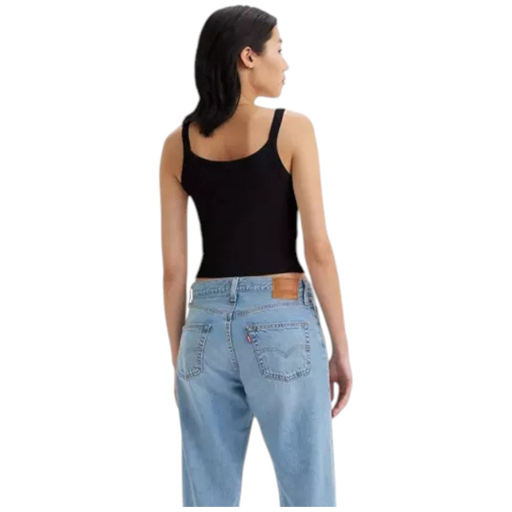 Levi's canotta a coste nera cropped A74200010 T-shirt LEVI'S