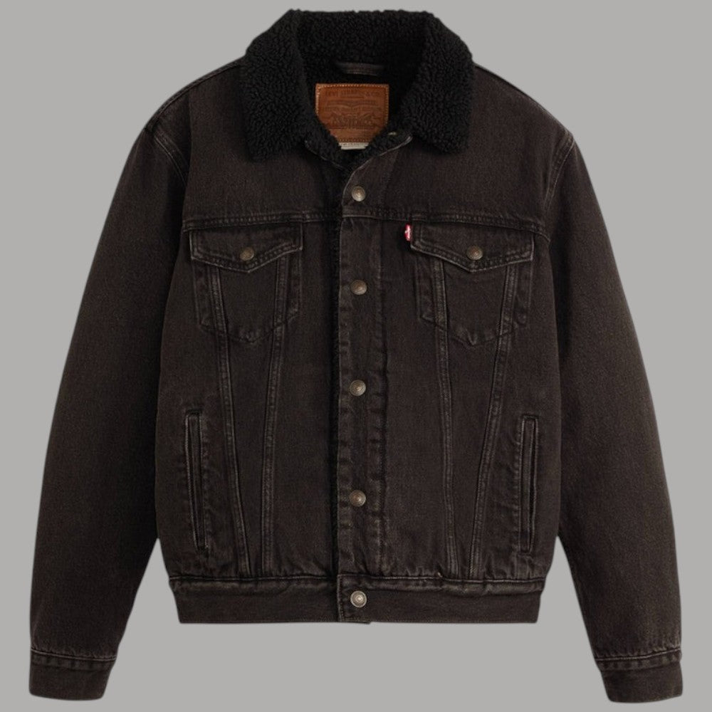 Levi's giacca nera in jeans sherpa trucker type III 163650291 - Prodotti di Classe