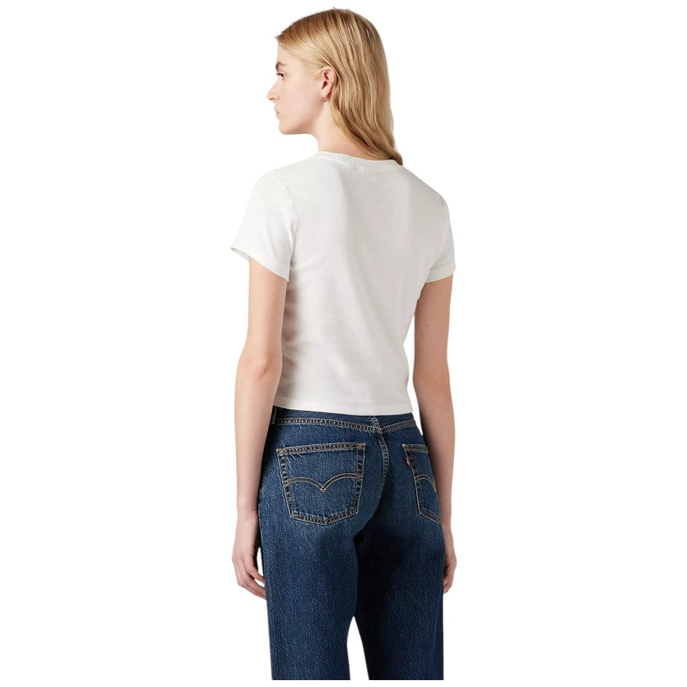 Levi's t-shirt bianca cropped a coste logo piccolo A7419 0013 T-shirt LEVI'S