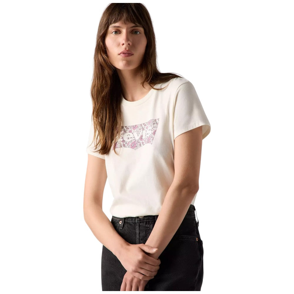 Levi's t-shirt panna logo grande floreale 173692939 T-shirt LEVI'S