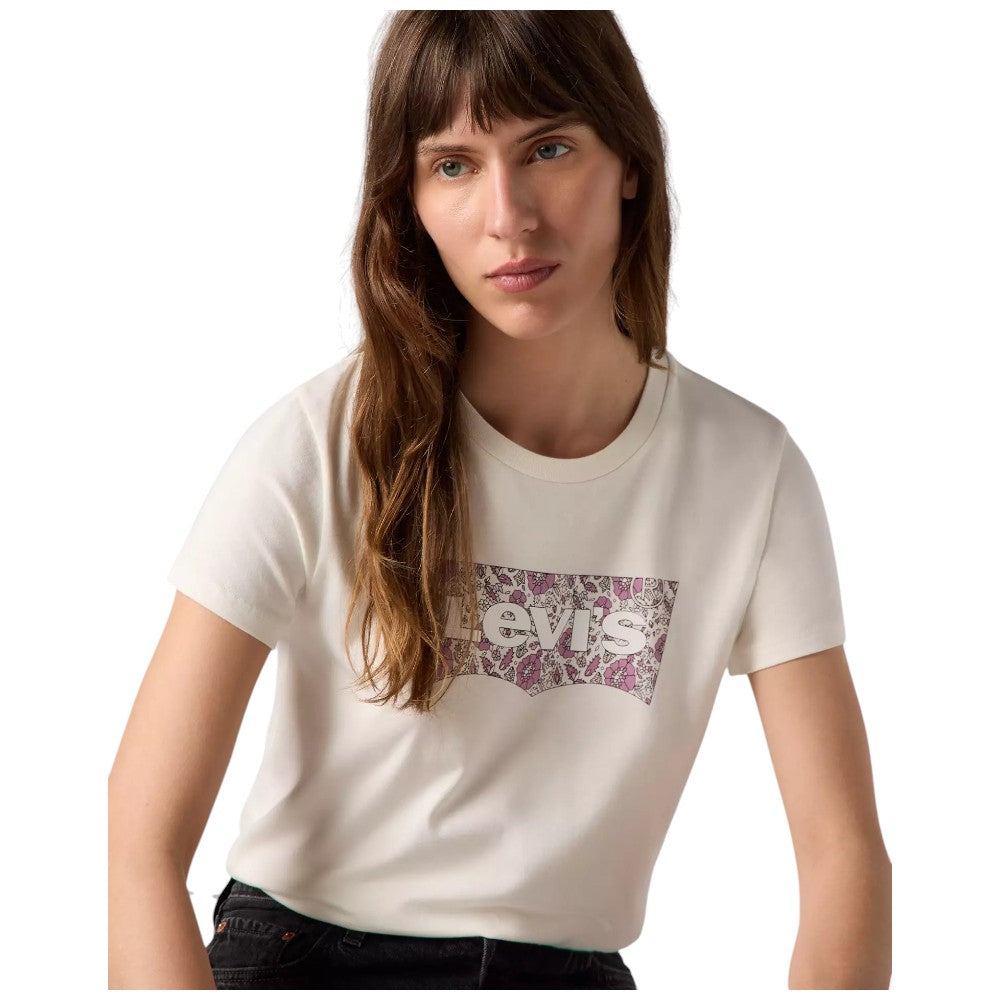 Levi's t-shirt panna logo grande floreale 173692939 T-shirt LEVI'S