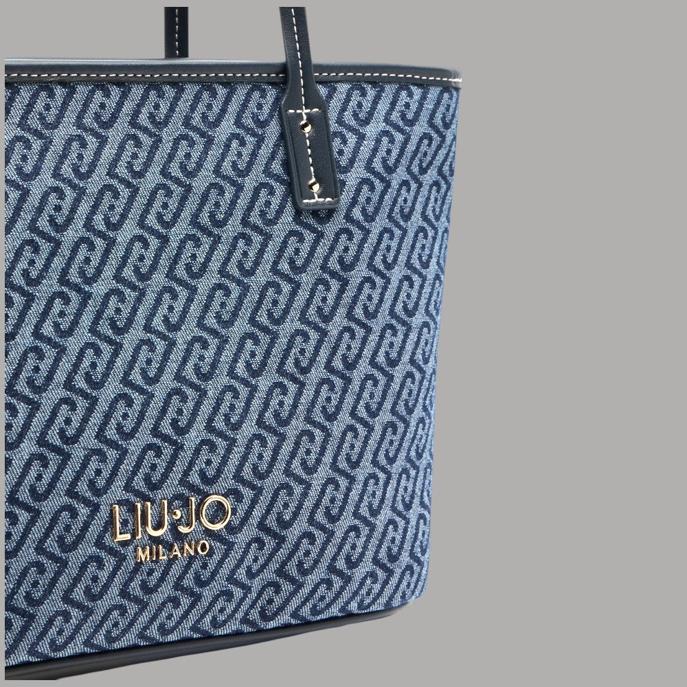 Liu Jo tote bag in denim jacquard AA6071T379A - Prodotti di Classe