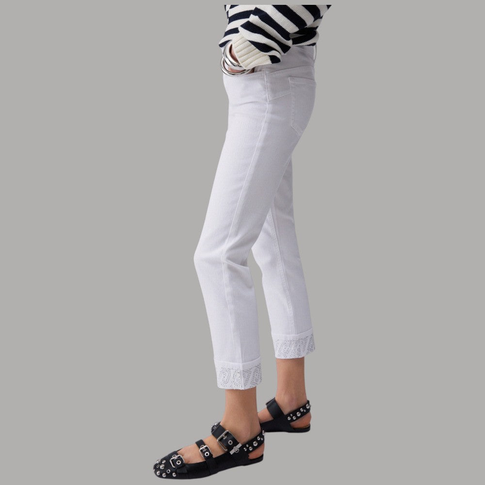 Liu Jo Jeans Skinny Bianchi con Strass e Risvolto Elegante - Prodotti di Classe