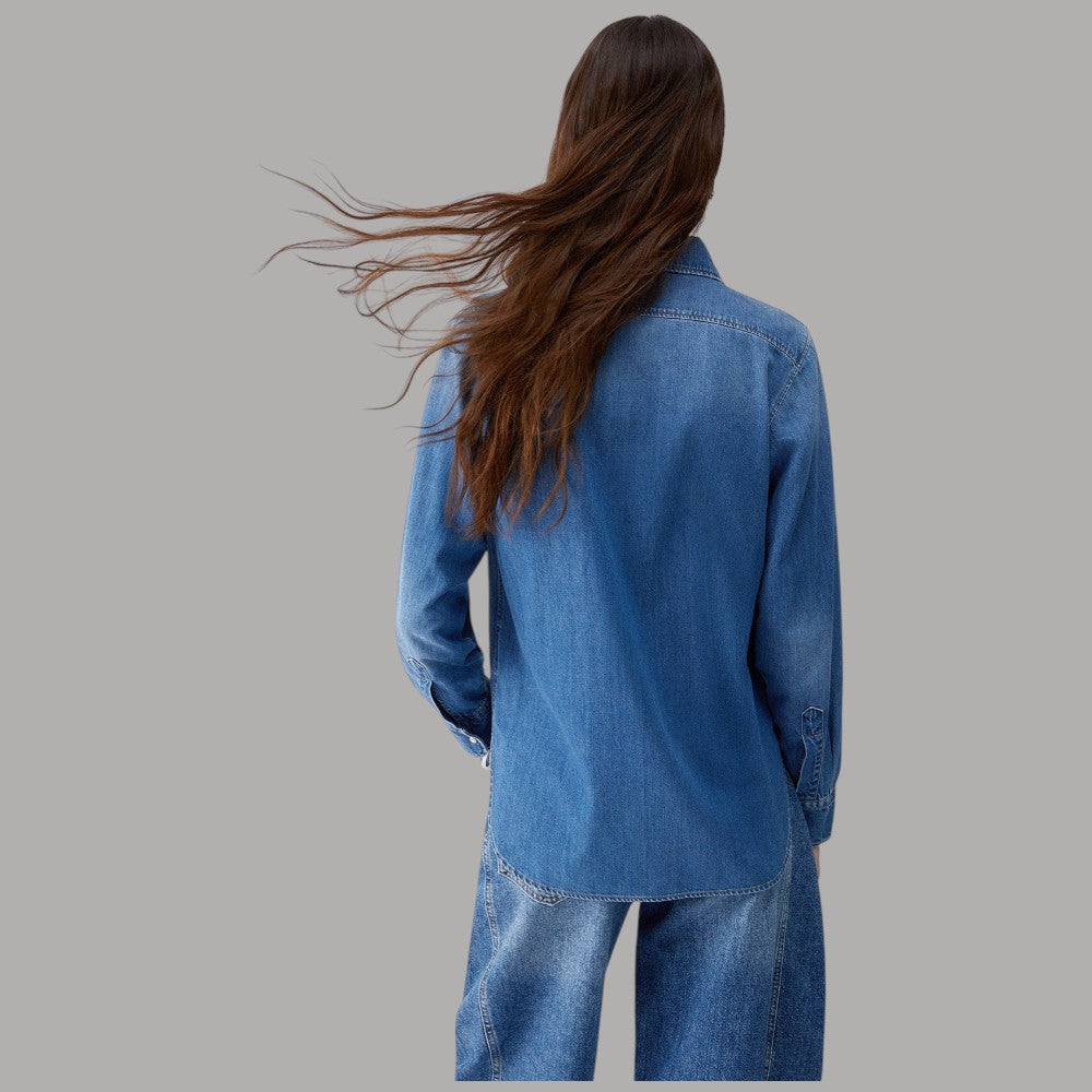 Liu Jo camicia denim stonewash, regular fit comodo eleganza casual - Prodotti di Classe