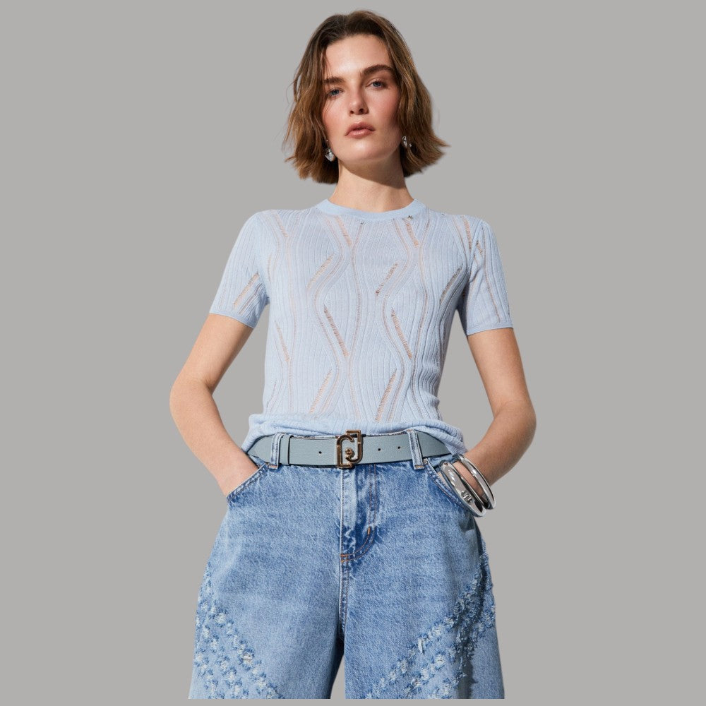 Liu Jo cintura donna 3,5 cm con fibbia logo LJ bottalato regolabile - Prodotti di Classe
