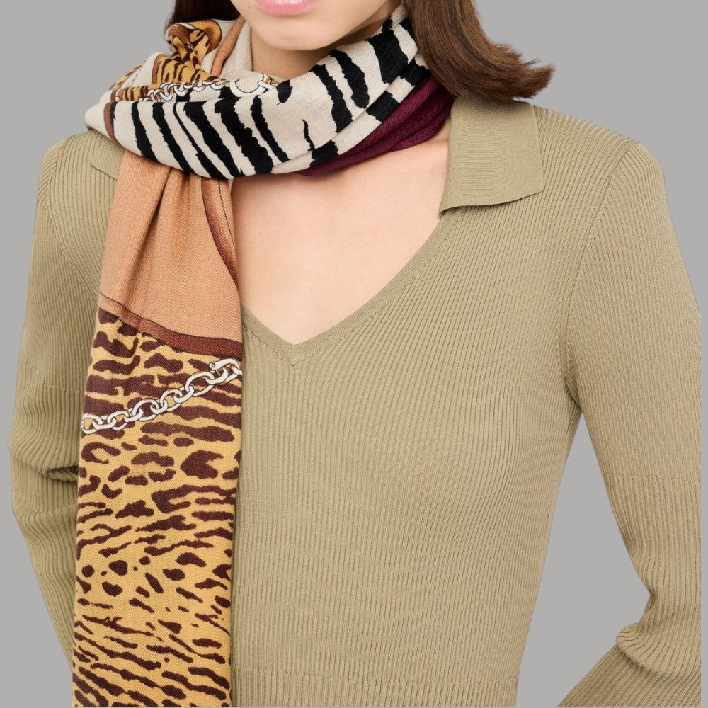 Liu Jo foulard animalier rosso 120X120 2F5074T0300-91718 - Prodotti di Classe