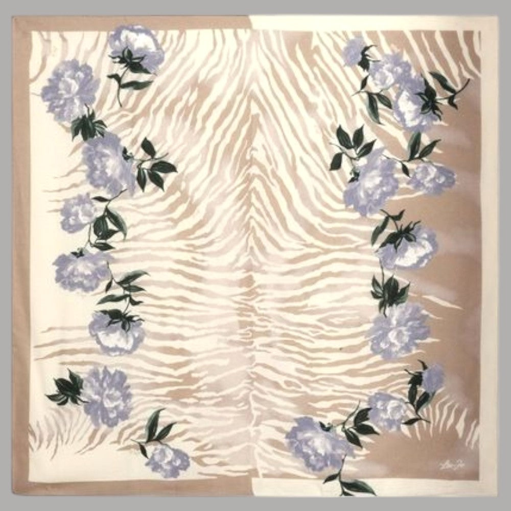 Liu Jo foulard beige floro zebrato 120X120 2F5075T0300 - Prodotti di Classe