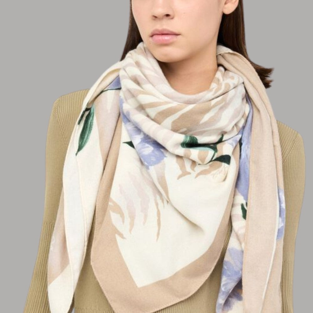 Liu Jo foulard beige floro zebrato 120X120 2F5075T0300 - Prodotti di Classe