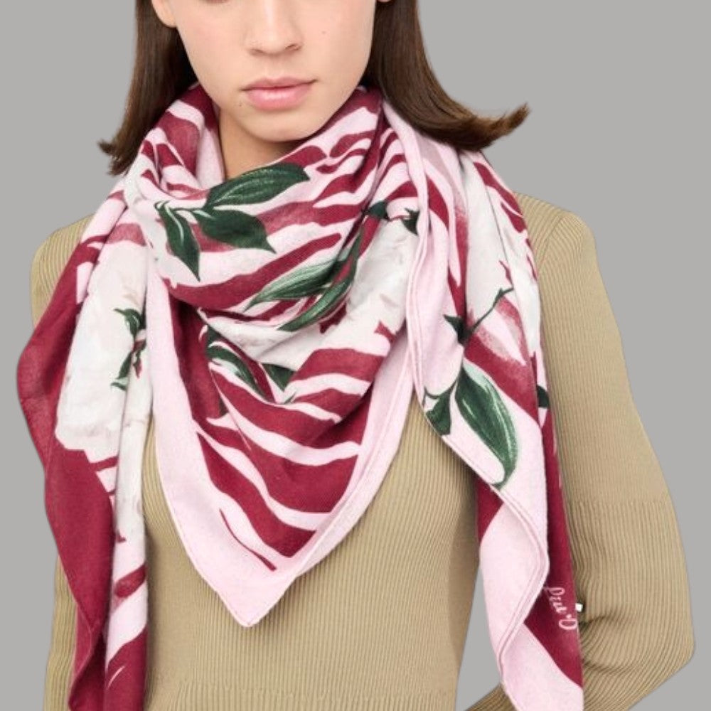 Liu Jo foulard lampone floro zebrato 120X120 2F5075T0300 - Prodotti di Classe