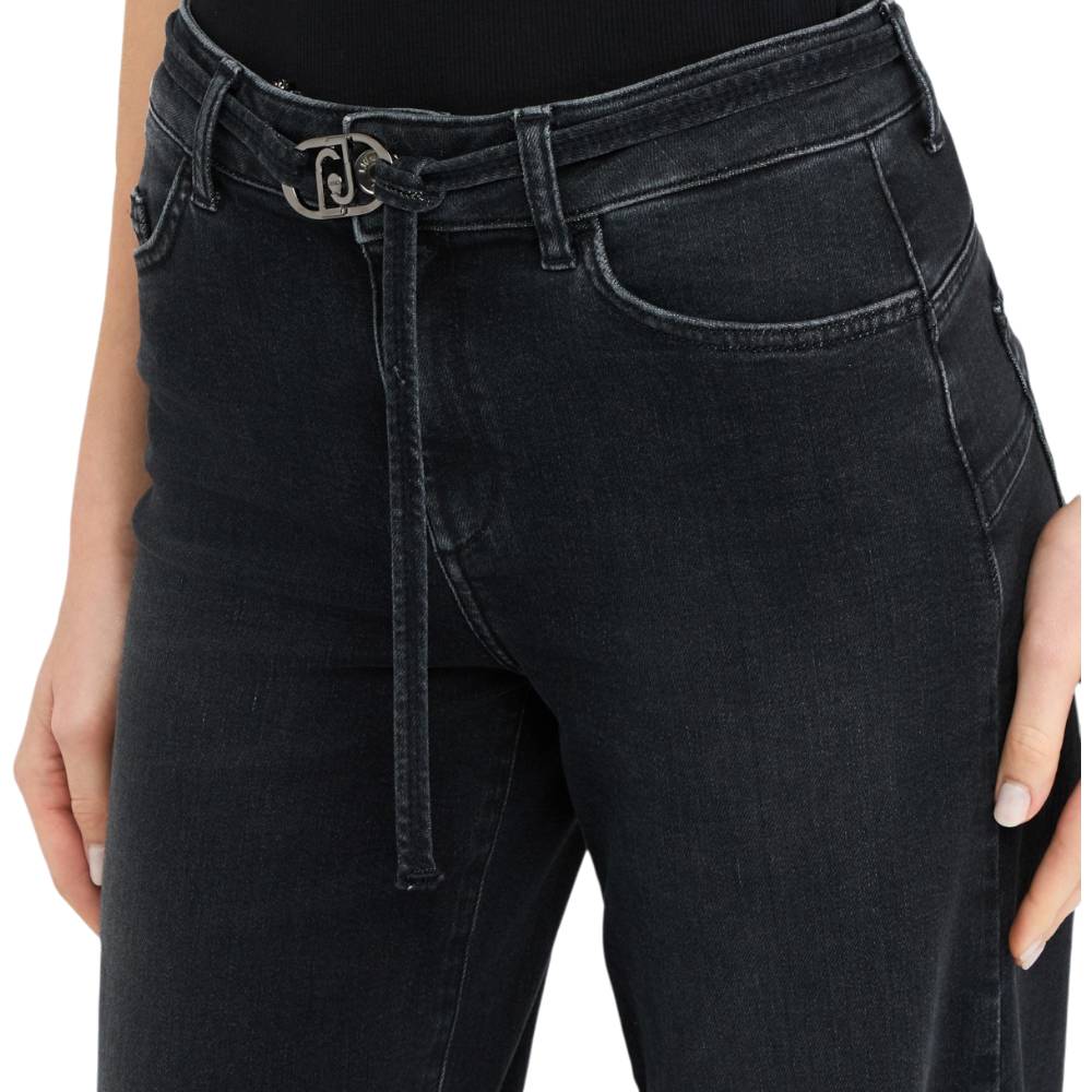 Liu Jo jeans flare nero con cintura GOOD UF5100D0264-8L451 Jeans Liu Jo