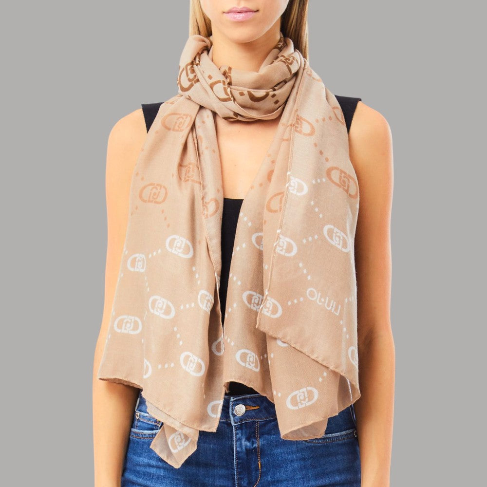 Liu Jo stola con logo 70x180 cammello degrade 2F5080T0300 - Prodotti di Classe