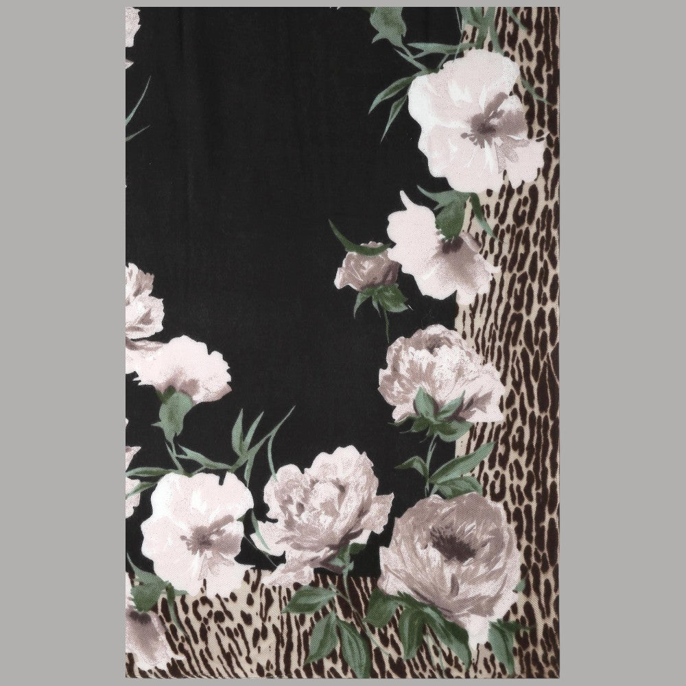 Liu Jo stola nera animalier floreale 70X180 2F5077T0300 - Prodotti di Classe