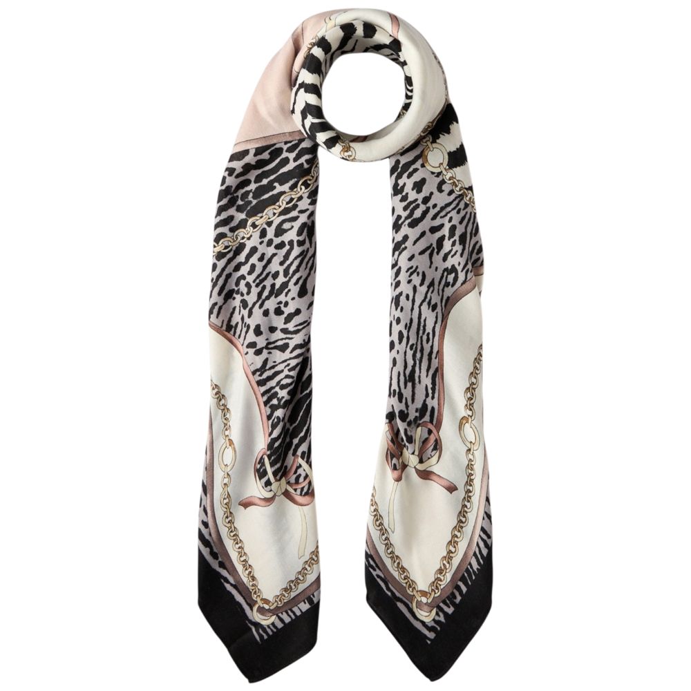 Liu Jo stola stampa ANIMALIER 120X120 2F5083T0300 Nero - Prodotti di Classe