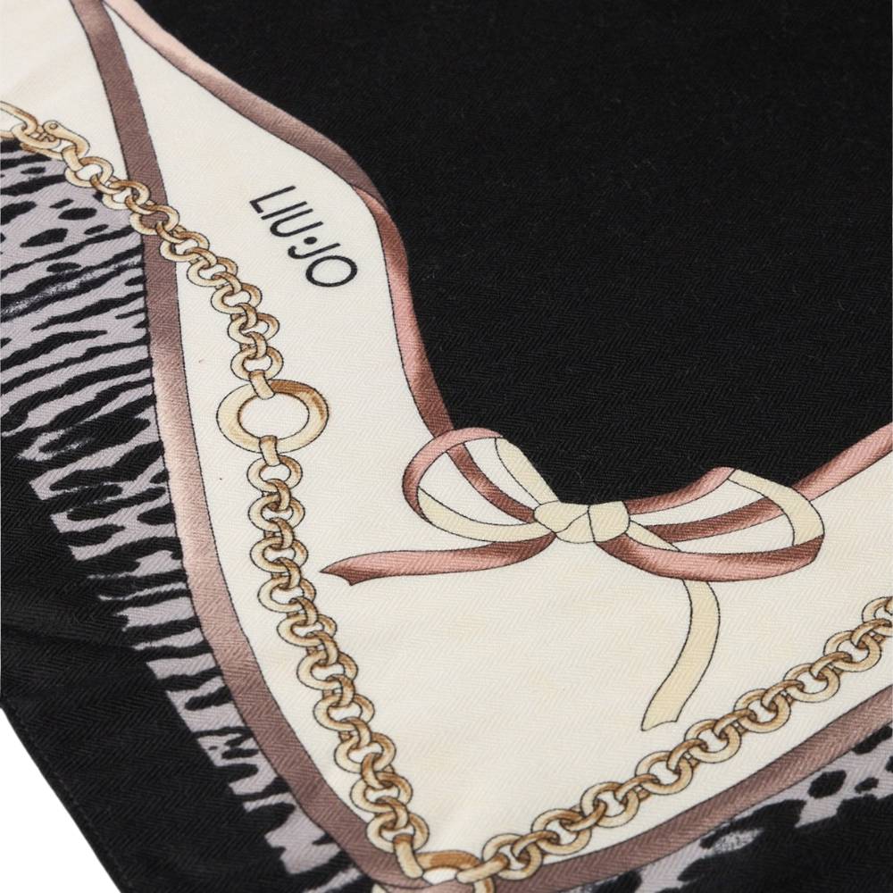 Liu Jo stola stampa ANIMALIER 120X120 2F5083T0300 Nero - Prodotti di Classe