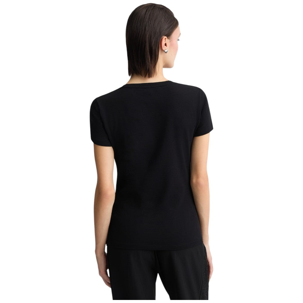 Liu Jo t-shirt nera girocollo con strass TA5214JS003 M9288 T-shirt Liu Jo