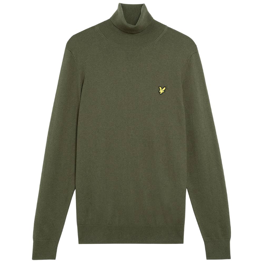 Lyle & Scott maglione collo alto verde in merino KN2103VC Maglieria Lyle & Scott
