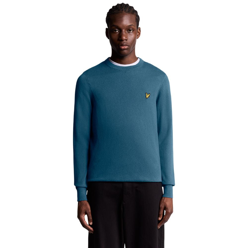 Lyle & Scott pullover merino blu acqua KN2110VC Maglieria Lyle & Scott