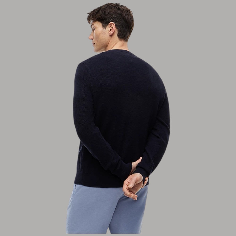 Maglioncino Tommy Hilfiger blu scuro con girocollo, vista posteriore