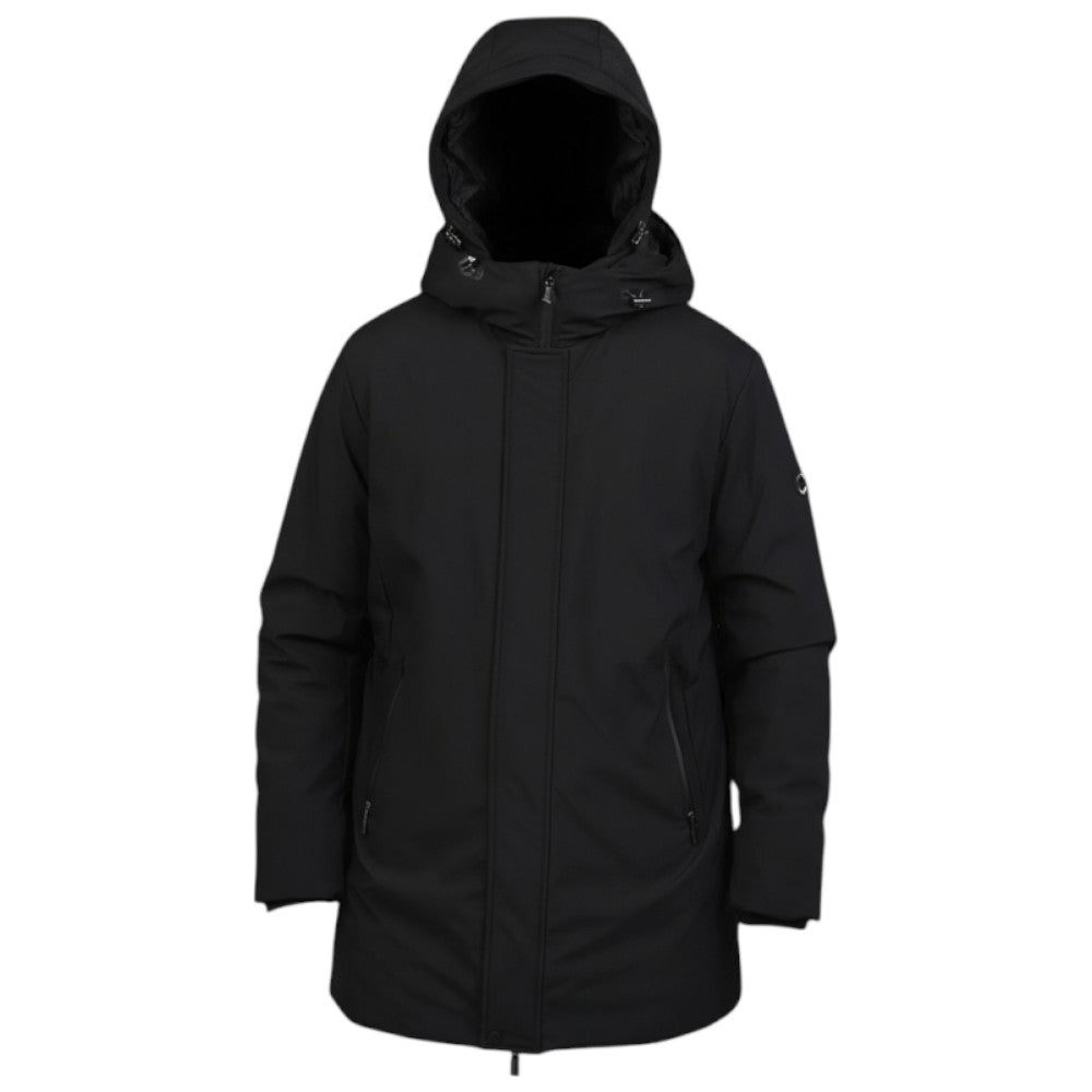 Markup parka nero lungo in tessuto tecnico MK24007 Giubbini Markup