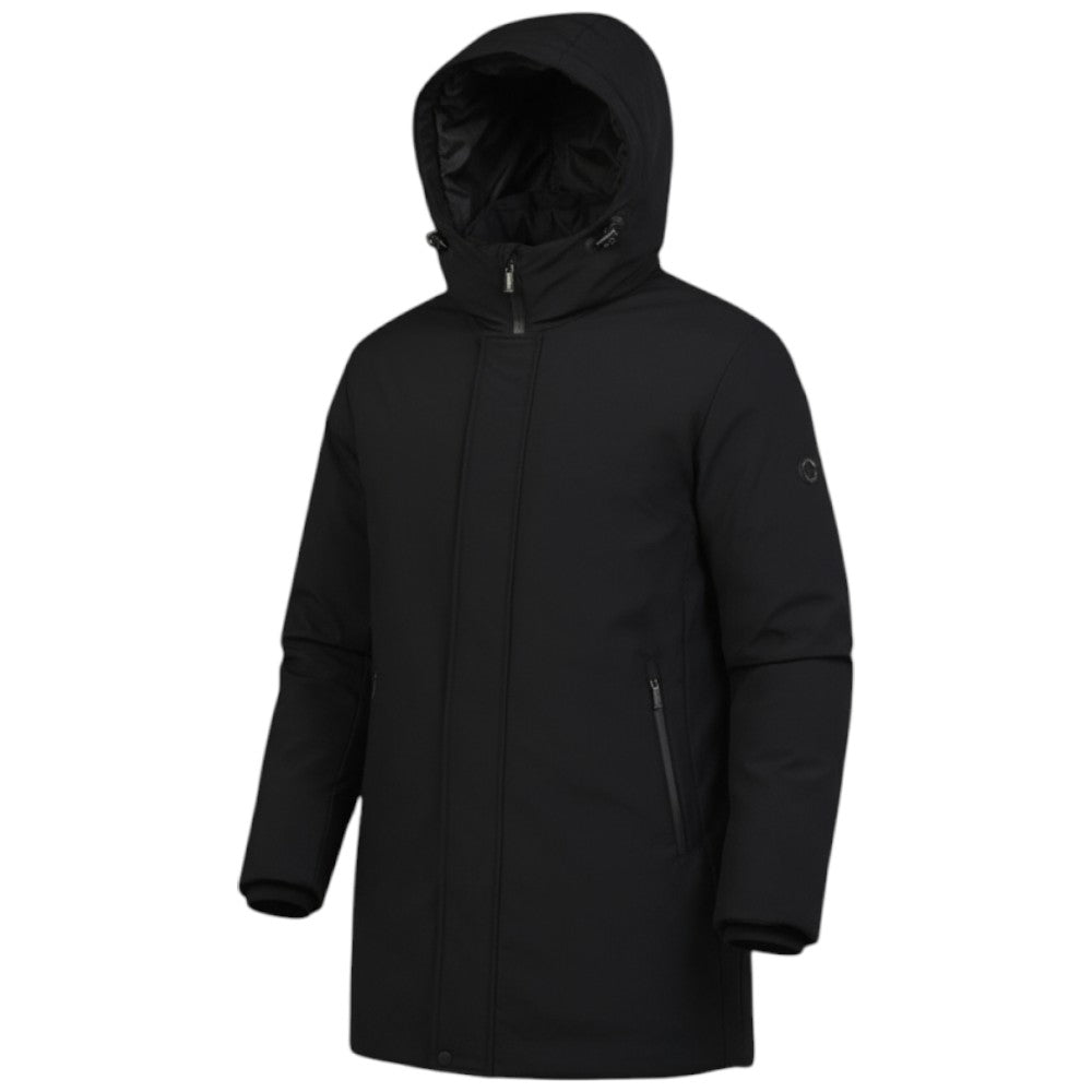 Markup parka nero lungo in tessuto tecnico MK24007 Giubbini Markup