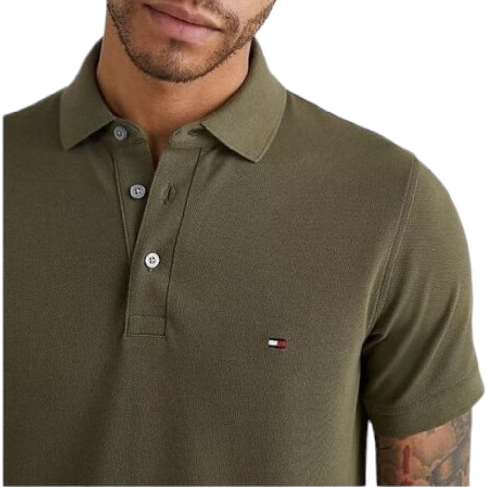 Tommy Hilfiger maglietta polo verde militare TH 1985 MW0MW1777 Polo Tommy Hilfiger