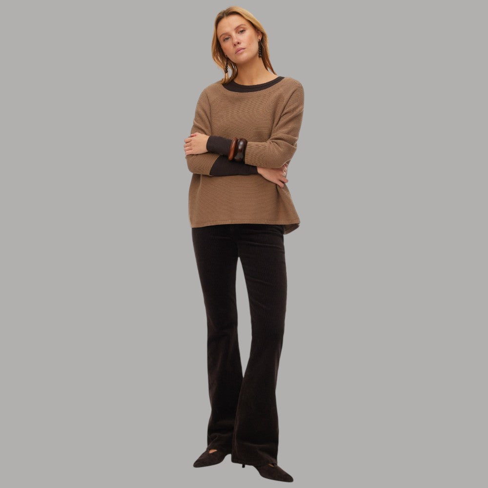 Pullover Donna Vero Moda New Nora 3/4 Cotone Scollo Barca - Prodotti di Classe