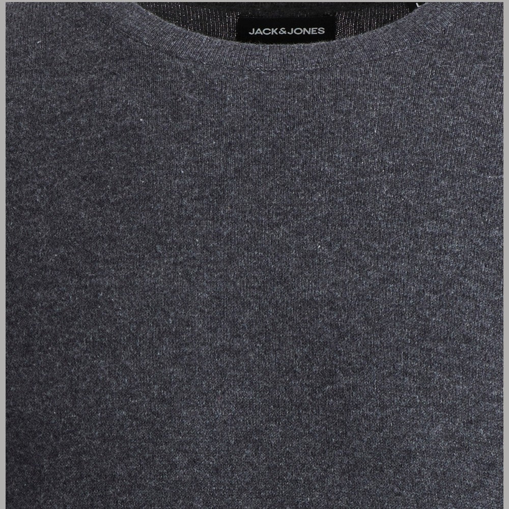Scollatura girocollo in maglia grigio melange con etichetta JACK&JONES